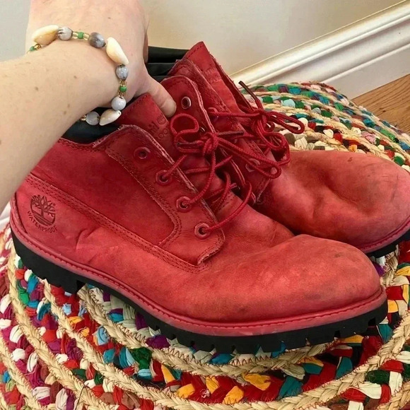 Timberland waterproof red  leather boots - Picture 2 of 6